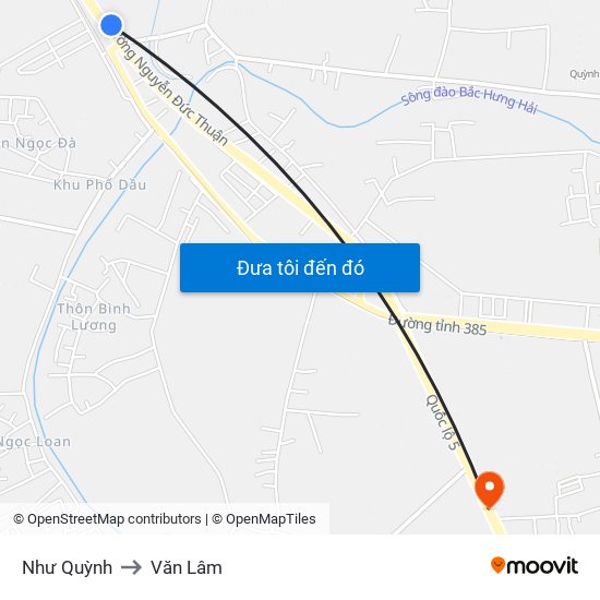 Như Quỳnh to Văn Lâm map