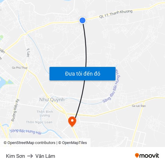 Kim Sơn to Văn Lâm map