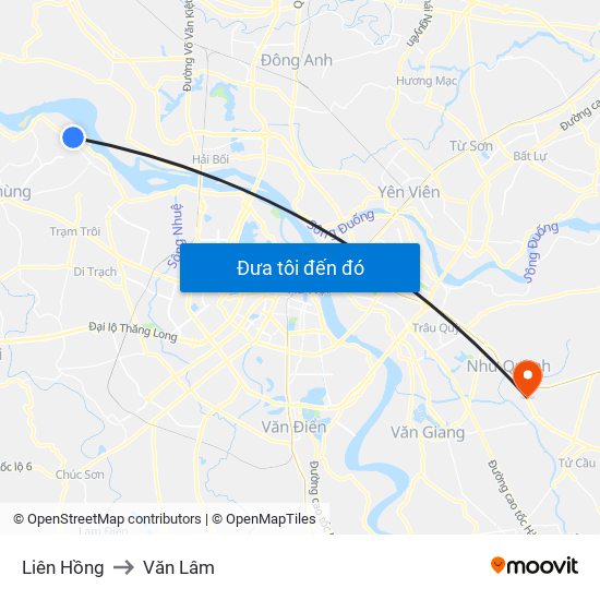 Liên Hồng to Văn Lâm map