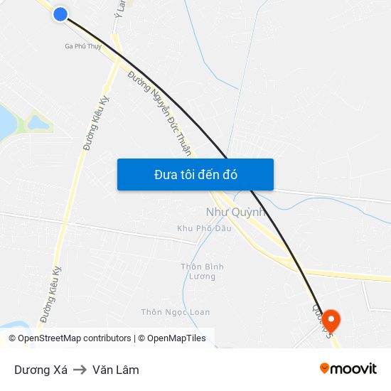 Dương Xá to Văn Lâm map