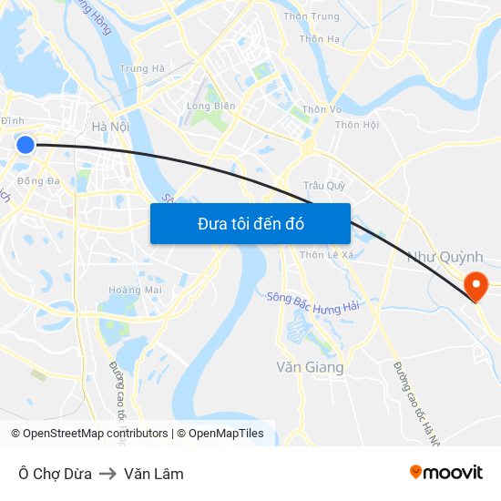 Ô Chợ Dừa to Văn Lâm map