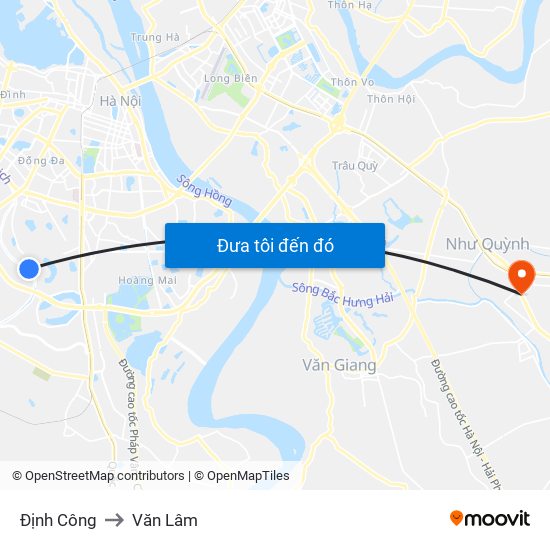 Định Công to Văn Lâm map