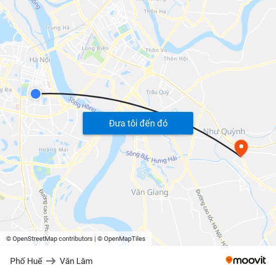 Phố Huế to Văn Lâm map