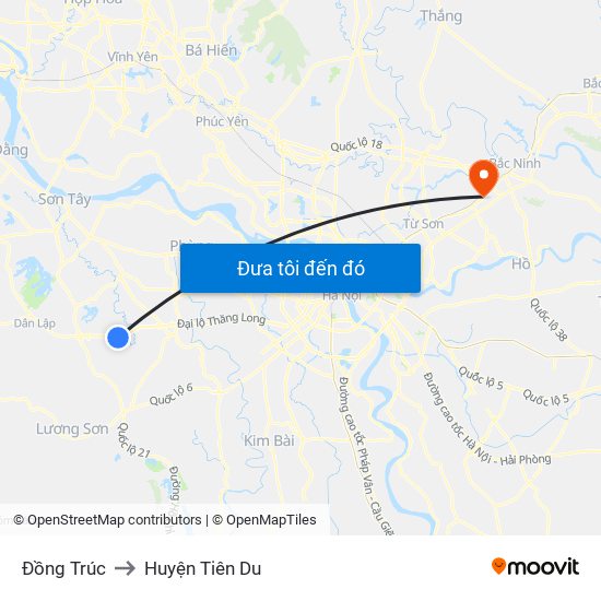 Đồng Trúc to Huyện Tiên Du map