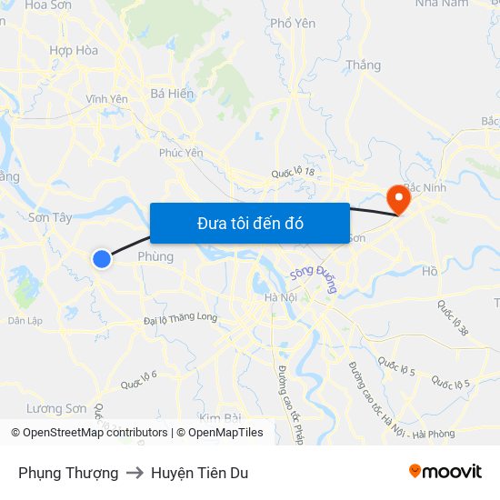 Phụng Thượng to Huyện Tiên Du map