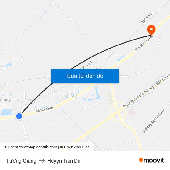 Tương Giang to Huyện Tiên Du map