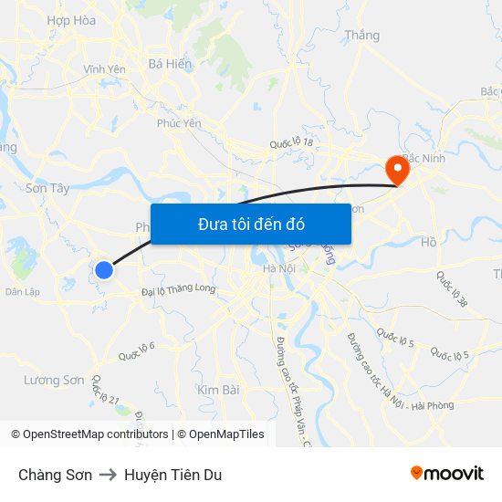 Chàng Sơn to Huyện Tiên Du map