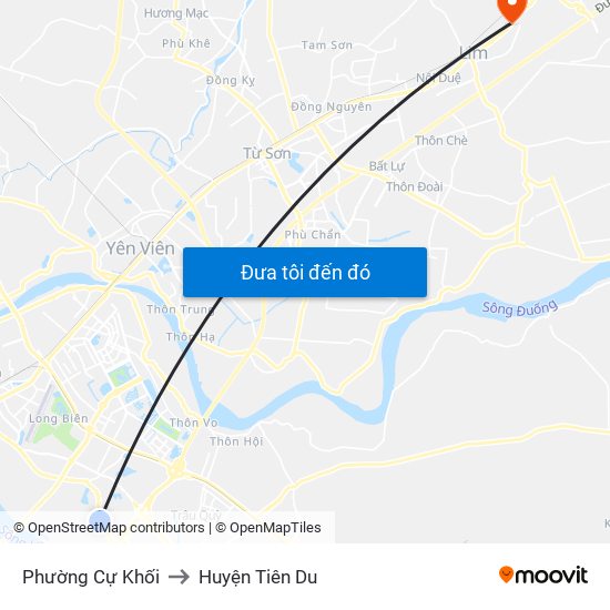 Phường Cự Khối to Huyện Tiên Du map