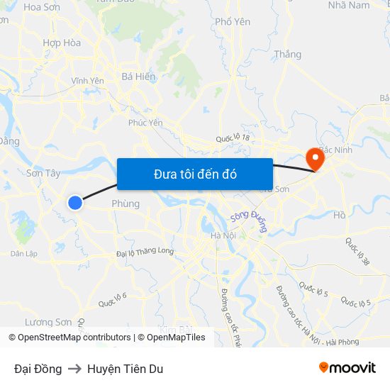 Đại Đồng to Huyện Tiên Du map