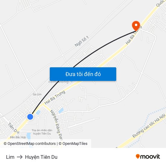 Lim to Huyện Tiên Du map