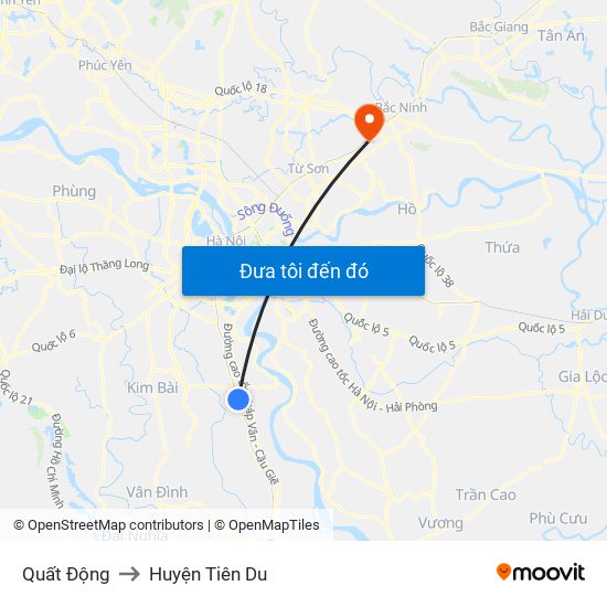 Quất Động to Huyện Tiên Du map