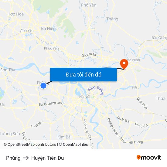 Phùng to Huyện Tiên Du map