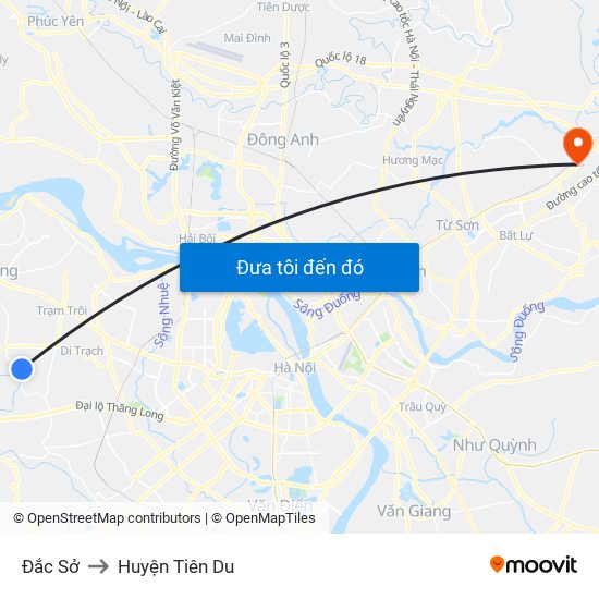 Đắc Sở to Huyện Tiên Du map