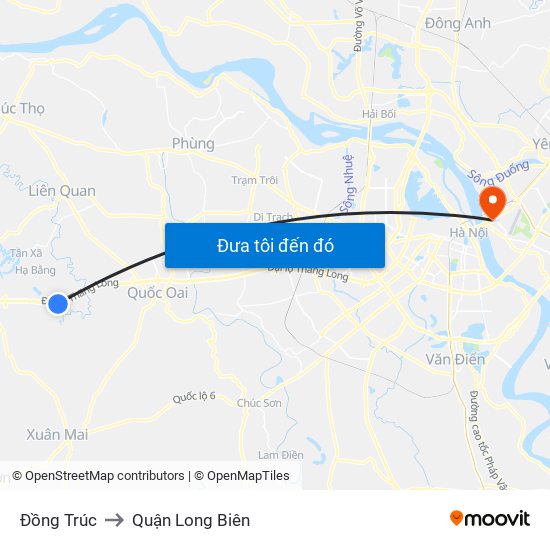 Đồng Trúc to Quận Long Biên map