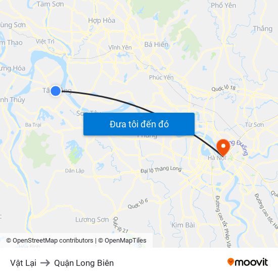 Vật Lại to Quận Long Biên map