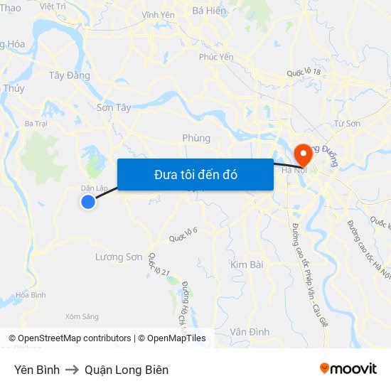 Yên Bình to Quận Long Biên map