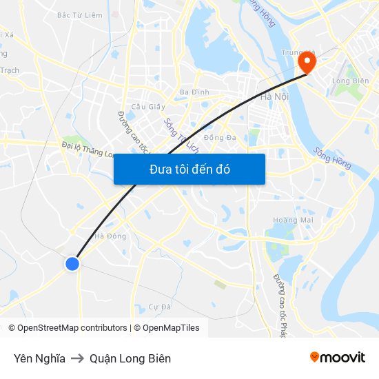 Yên Nghĩa to Quận Long Biên map