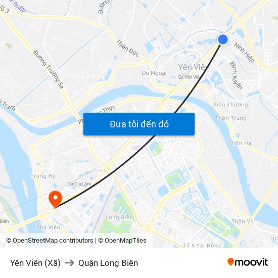 Yên Viên (Xã) to Quận Long Biên map