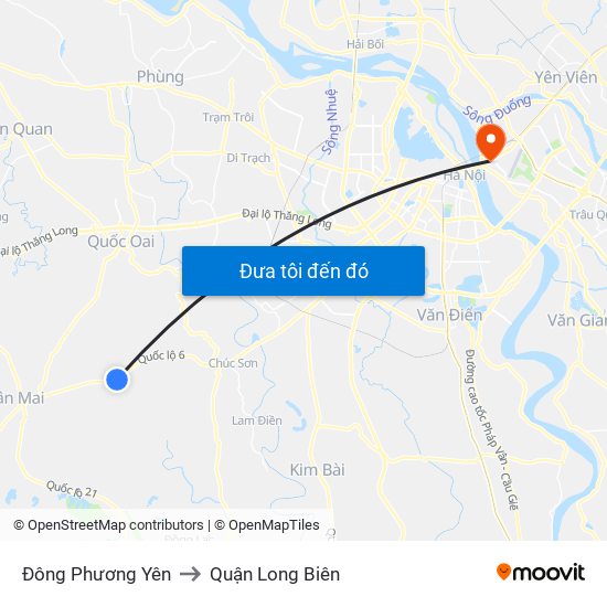 Đông Phương Yên to Quận Long Biên map