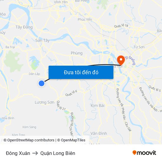 Đông Xuân to Quận Long Biên map
