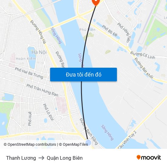 Thanh Lương to Quận Long Biên map