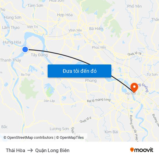 Thái Hòa to Quận Long Biên map