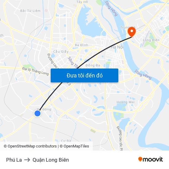 Phú La to Quận Long Biên map