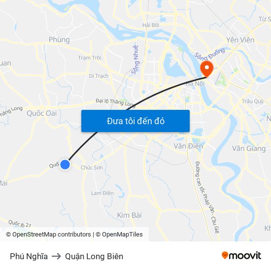 Phú Nghĩa to Quận Long Biên map