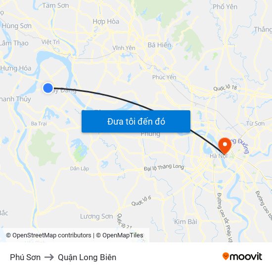 Phú Sơn to Quận Long Biên map