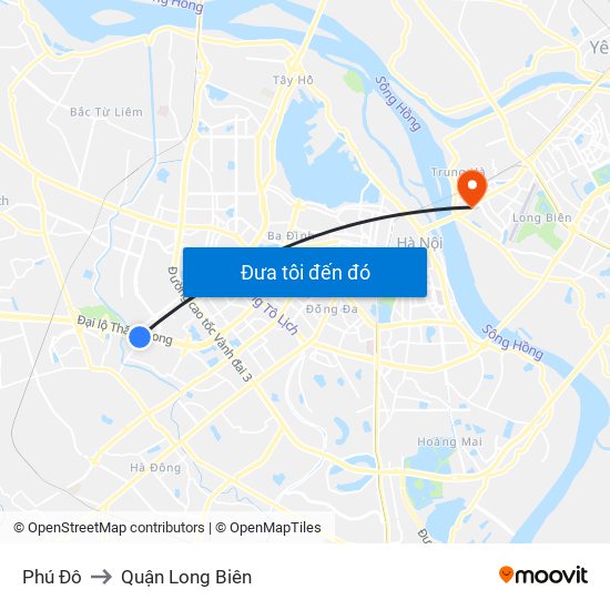 Phú Đô to Quận Long Biên map
