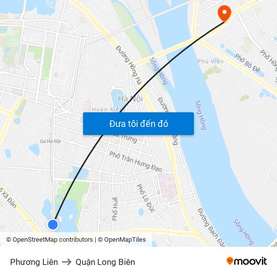 Phương Liên to Quận Long Biên map