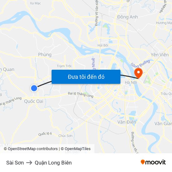 Sài Sơn to Quận Long Biên map