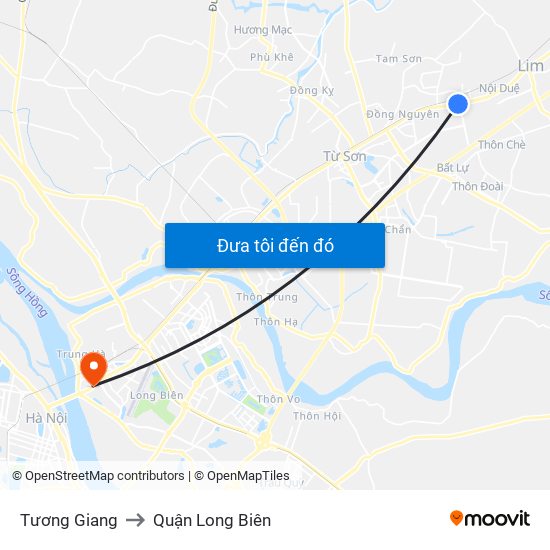 Tương Giang to Quận Long Biên map