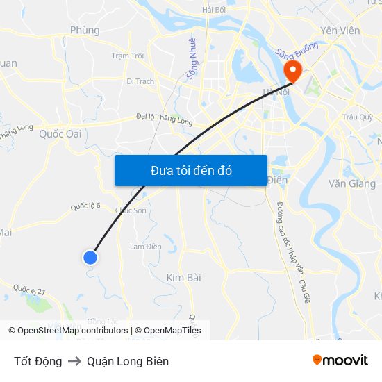 Tốt Động to Quận Long Biên map