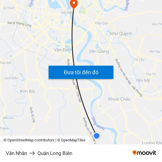 Văn Nhân to Quận Long Biên map