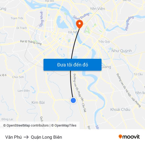 Văn Phú to Quận Long Biên map