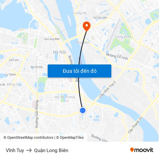 Vĩnh Tuy to Quận Long Biên map