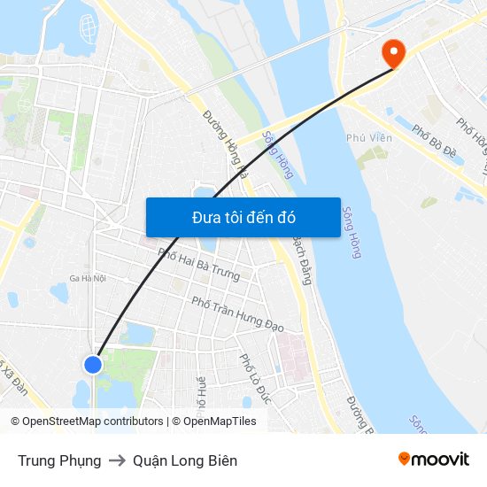 Trung Phụng to Quận Long Biên map