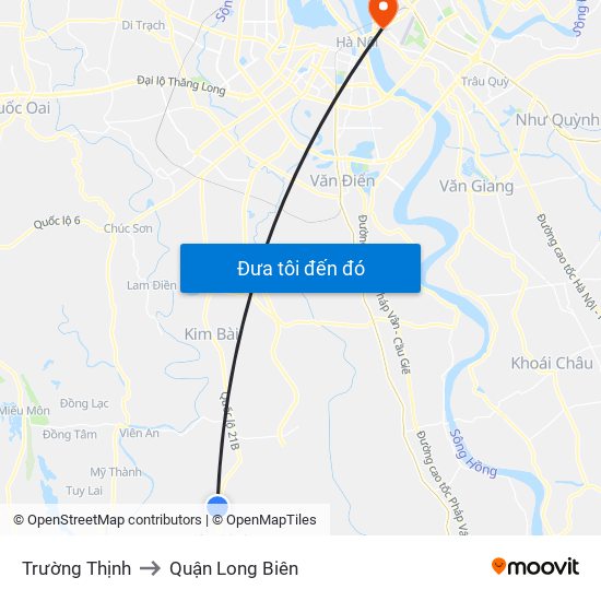 Trường Thịnh to Quận Long Biên map