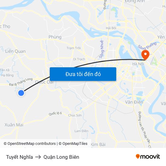 Tuyết Nghĩa to Quận Long Biên map