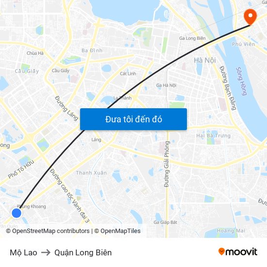 Mộ Lao to Quận Long Biên map