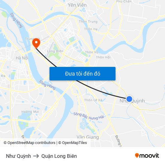 Như Quỳnh to Quận Long Biên map