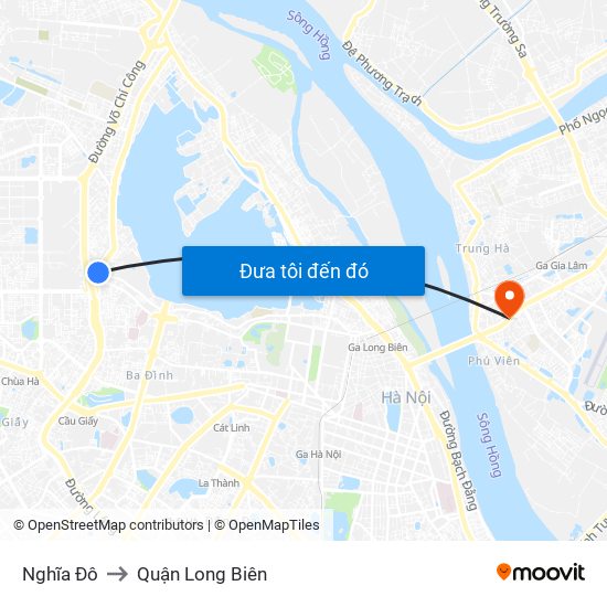 Nghĩa Đô to Quận Long Biên map