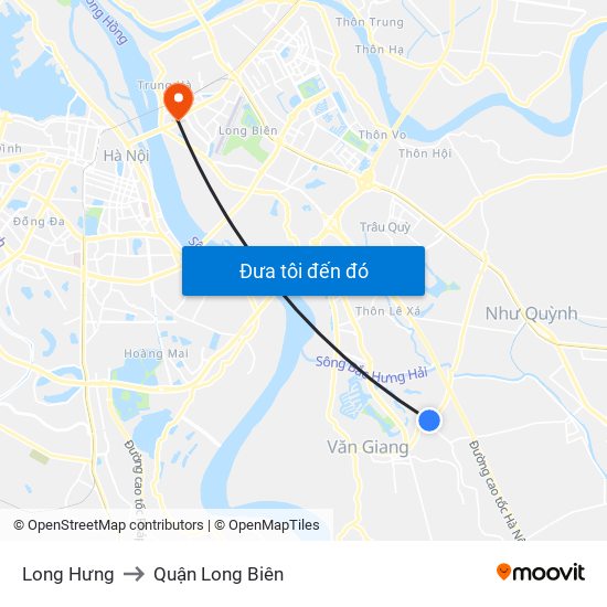 Long Hưng to Quận Long Biên map