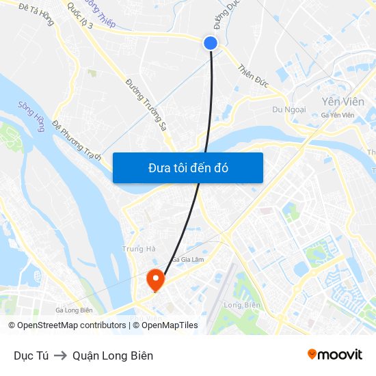 Dục Tú to Quận Long Biên map