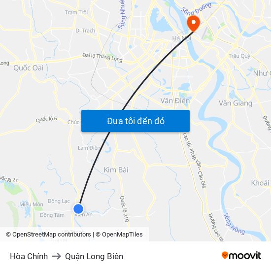 Hòa Chính to Quận Long Biên map