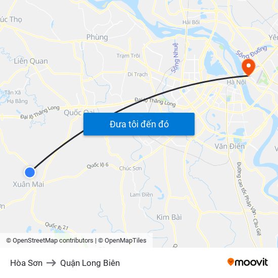 Hòa Sơn to Quận Long Biên map