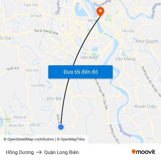 Hồng Dương to Quận Long Biên map