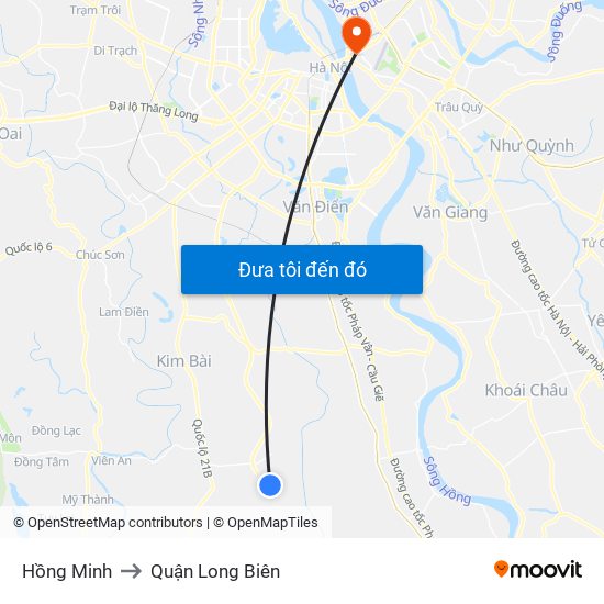 Hồng Minh to Quận Long Biên map