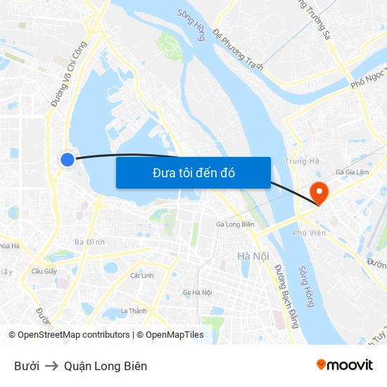Bưởi to Quận Long Biên map